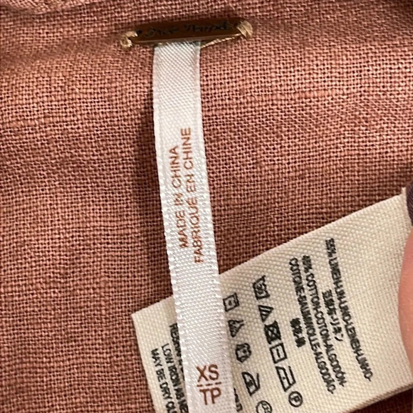 Free People Jacket Linen Orange Size X Small XS - Picture 12 of 16